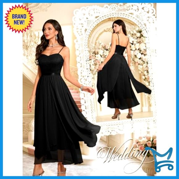 Elegant V-Neck Lace Maxi Dress Formal Evening Gala Prom Wedding Guest Adjustable - Picture 2 of 7